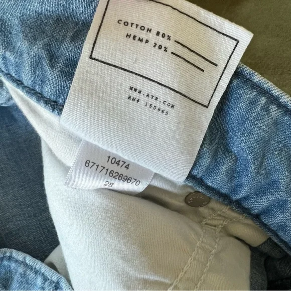 Ayr "The Hooky" High Rise Pleated Cotton/Hemp Size 28 Light Blue - Picture 10 of 15